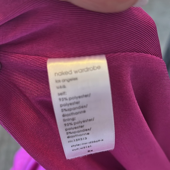 N BY NAKED WARDROBE Off The Shoulder Long Sleeve Minidress pink Orchard 2X - Picture 5 of 5